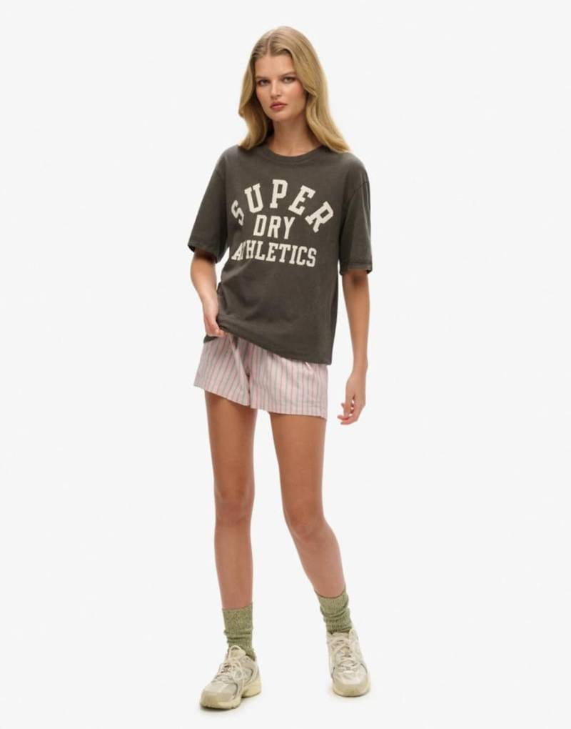 Superdry - Athletic Essential - Oversize-T-Shirt in Anthrazit-Grau von Superdry