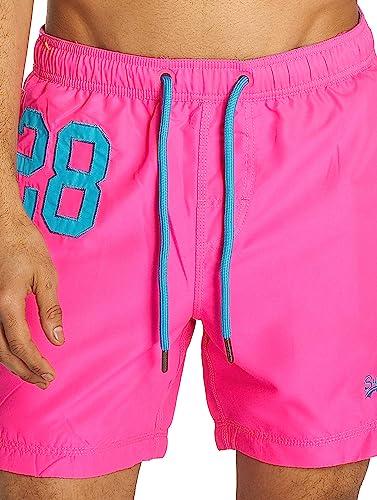 Superdry Herren Waterpolo Badeshorts Cantina Pink L von Superdry