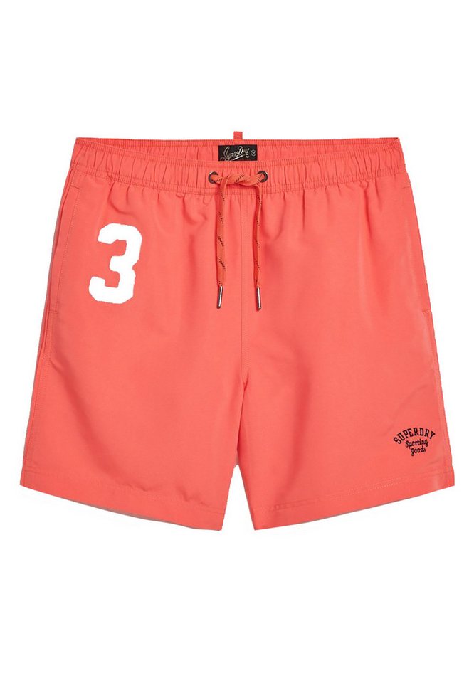 Superdry Badeshorts Superdry Herren Badeshorts VINTAGE POLO 17 SWIM SHORT Hot Coral von Superdry