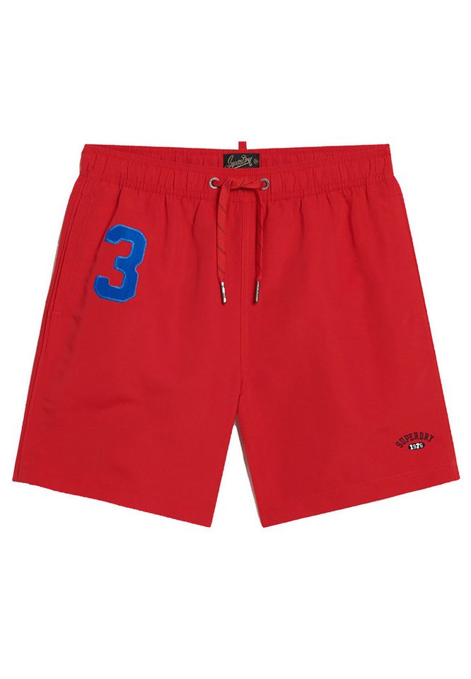 Superdry Badeshorts Superdry Herren Badeshorts VINTAGE POLO 17 SWIM SHORT Rouge Red von Superdry