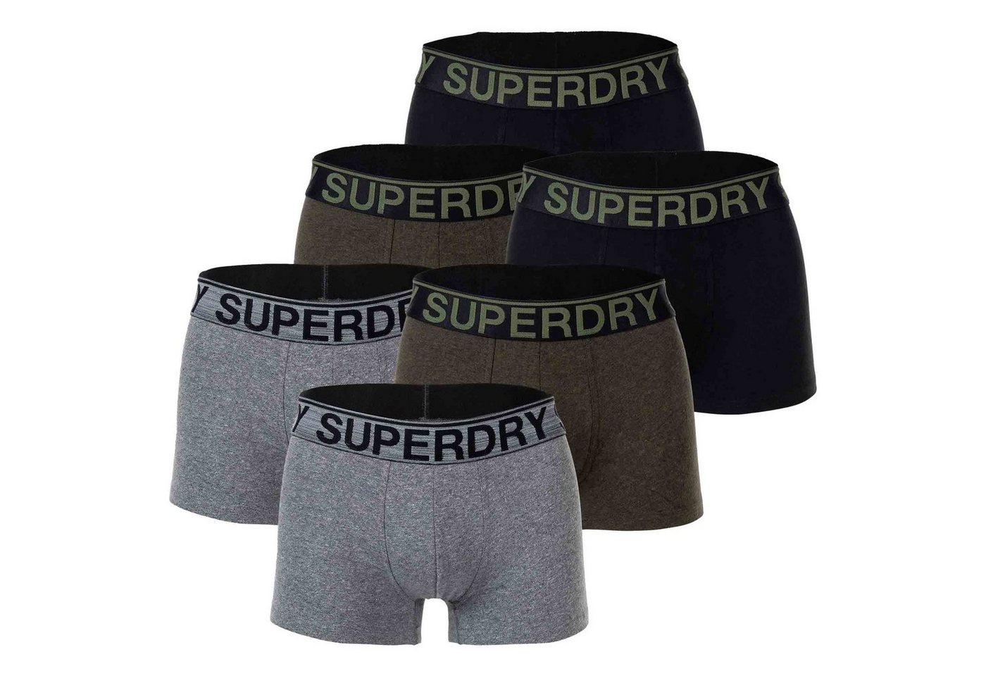 Superdry Boxer Herren Boxershorts, 6er Pack - TRUNK SIX PACK von Superdry