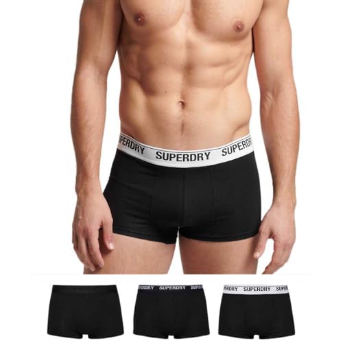 Superdry Herren Unterhosen aus Bio-Baumwolle im 3er-Pack Schwarzer Mix XL von Superdry