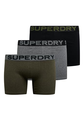 Superdry Herren Boxershorts im 3er-Pack Gingan Blau XXL von Superdry