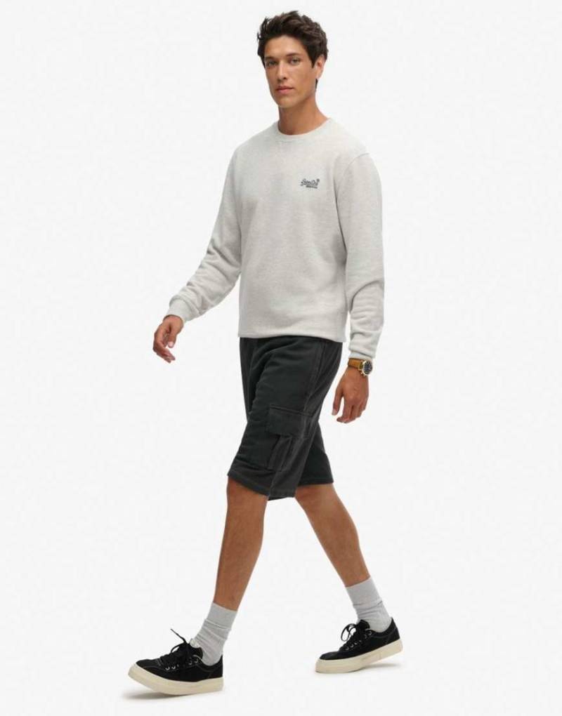 Superdry - Cargo-Shorts in verwaschenem Schwarz mit Kontrastnaht-Grau von Superdry