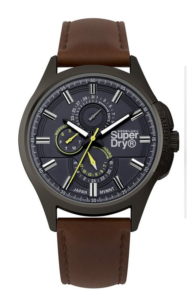 Superdry Chronograph, Superdry Herren Multi Zifferblatt Quarz Uhr SYG258BRB von Superdry