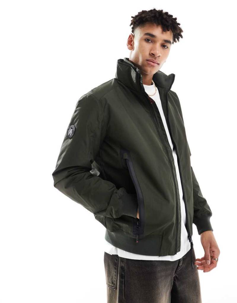 Superdry - City - Harrington-Jacke in Armee-Khaki-Grün von Superdry