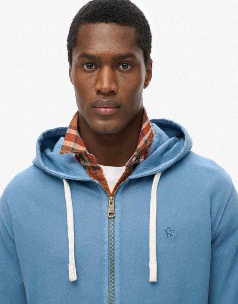Superdry - Classic - Basic-Kapuzenjacke in Wedgewood-Blau von Superdry