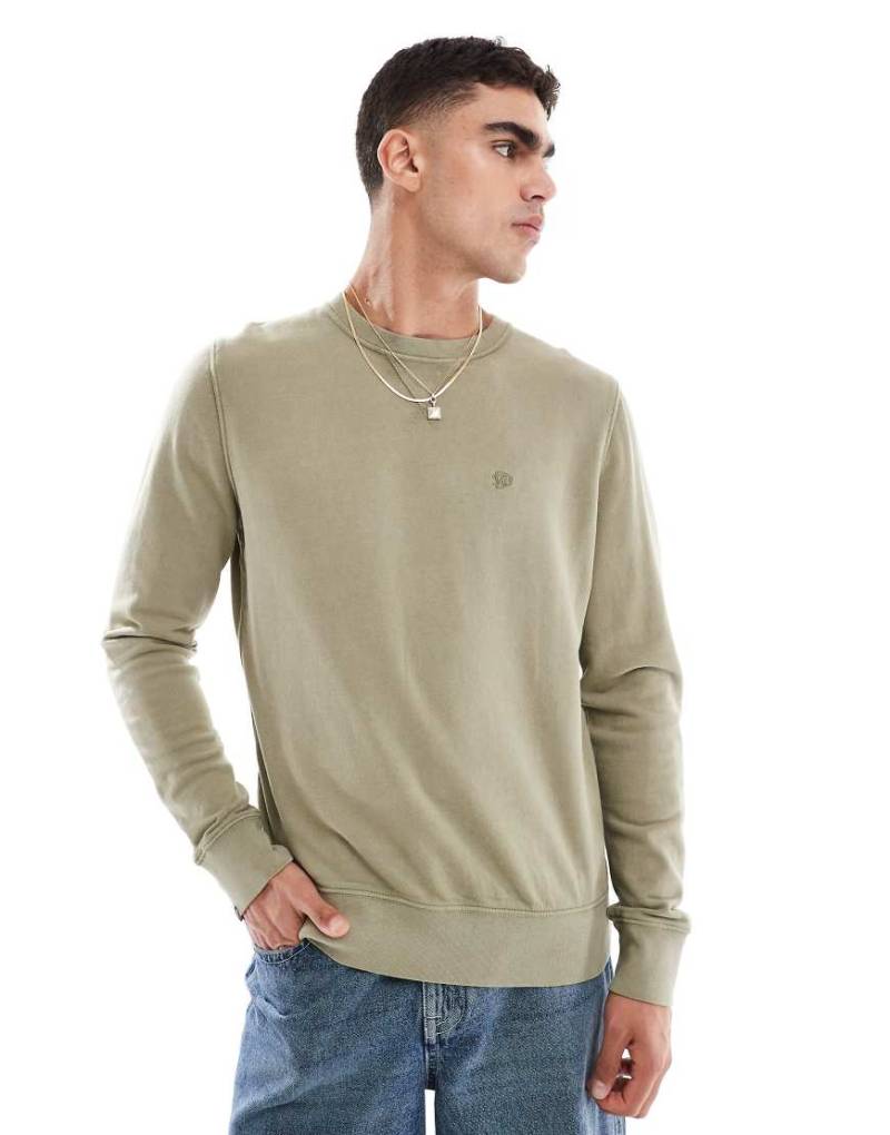 Superdry - Classic - Basic-Sweatshirt in hellem Khakigrün von Superdry