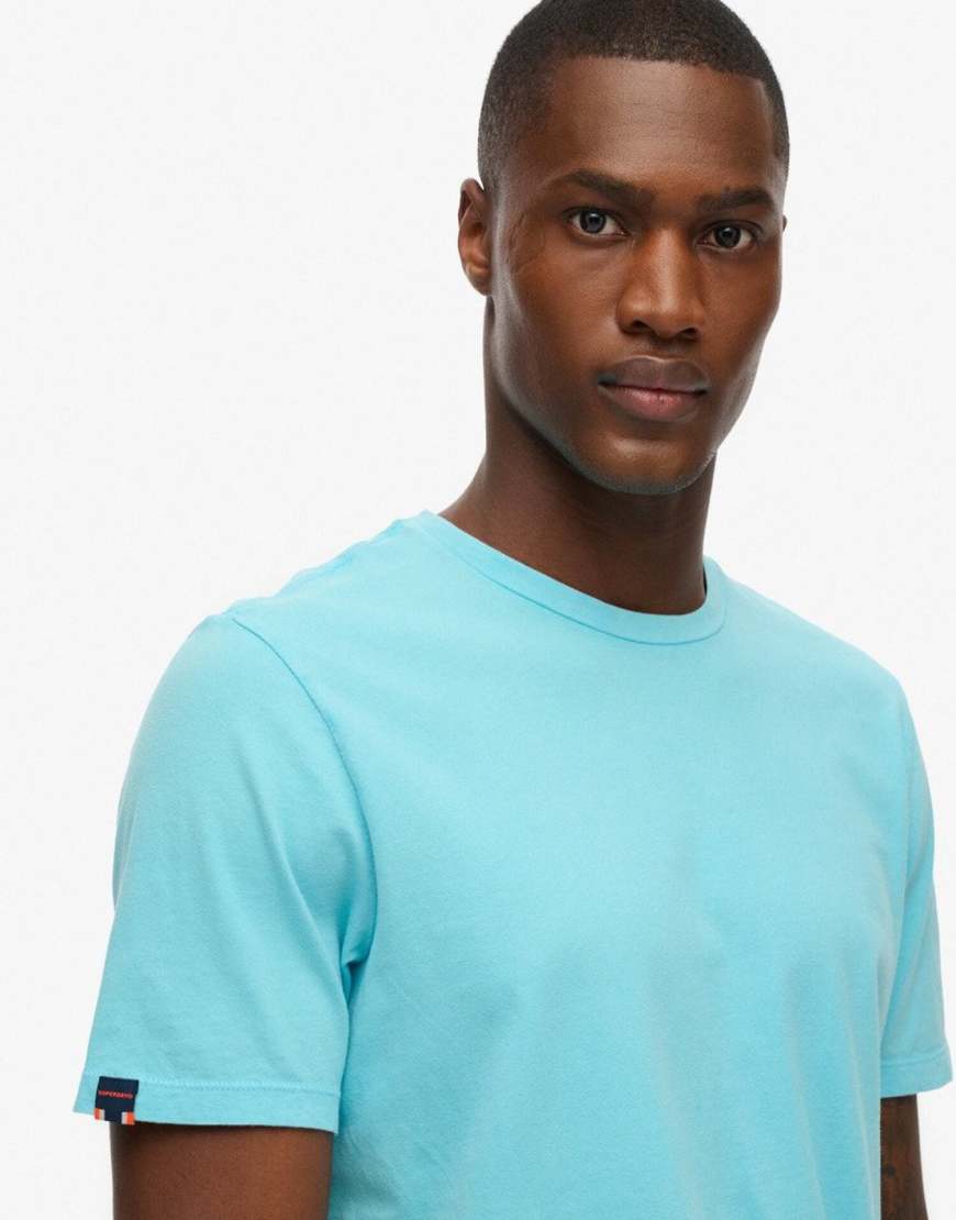 Superdry - Classic - Basic-T-Shirt in verwaschenem Neon-Himmelblau von Superdry