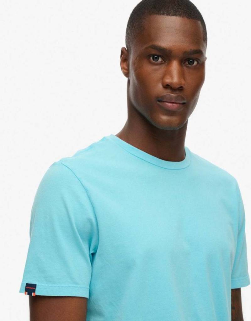 Superdry - Classic - Basic-T-Shirt in verwaschenem Neon-Himmelblau von Superdry