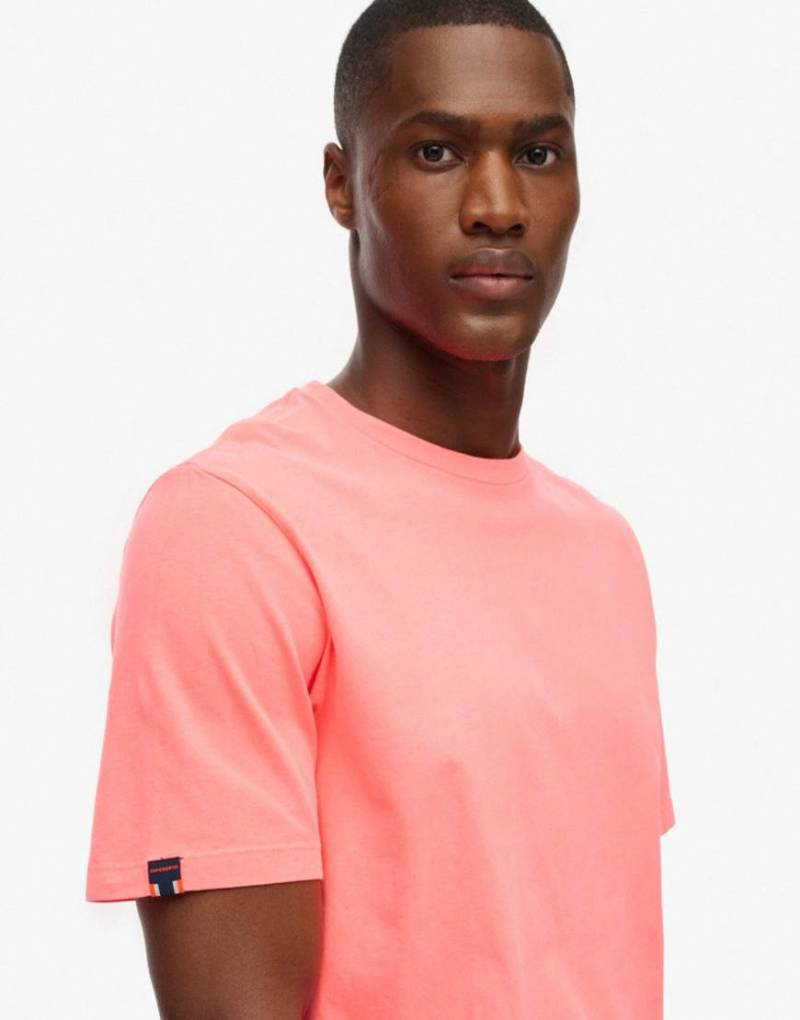 Superdry - Classic - Basic-T-Shirt in verwaschenem feurigem Korallenrot-Orange von Superdry