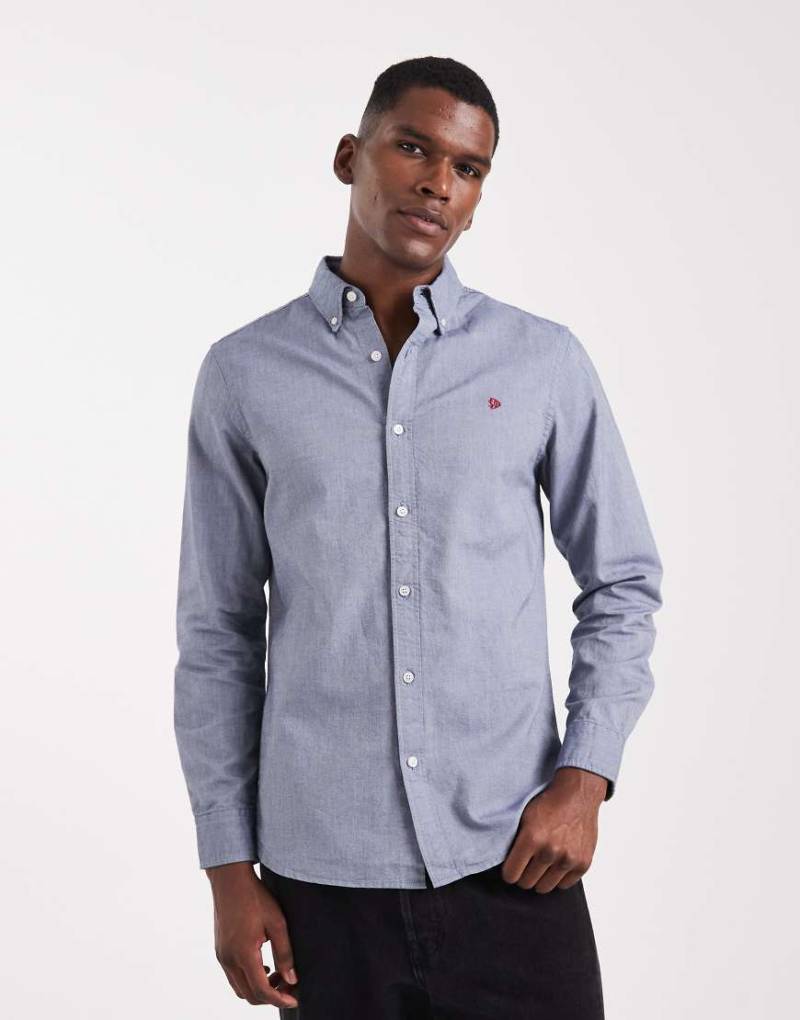 Superdry - Classic - Langärmliges Oxford-Hemd aus Chambray in Ocean Navy-Marineblau von Superdry
