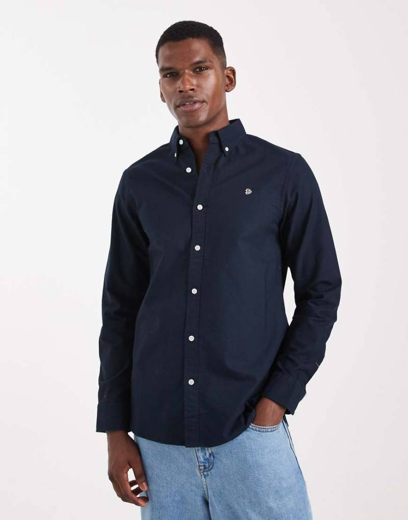 Superdry - Classic - Langärmliges Oxford-Hemd in Eclipse Navy-Marineblau von Superdry
