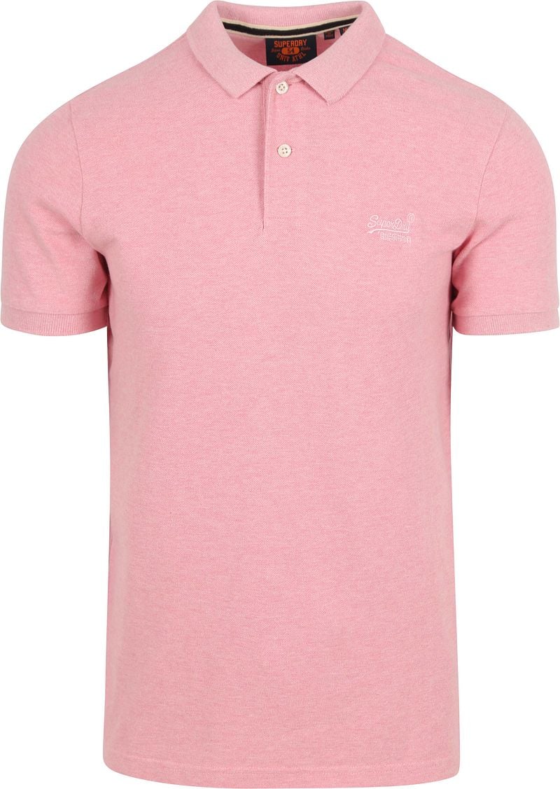 Superdry Classic Poloshirt Melange Rosa - Größe 3XL von Superdry