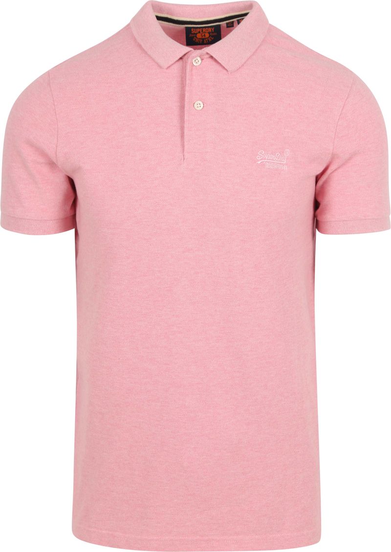 Superdry Classic Poloshirt Melange Rosa - Größe L von Superdry