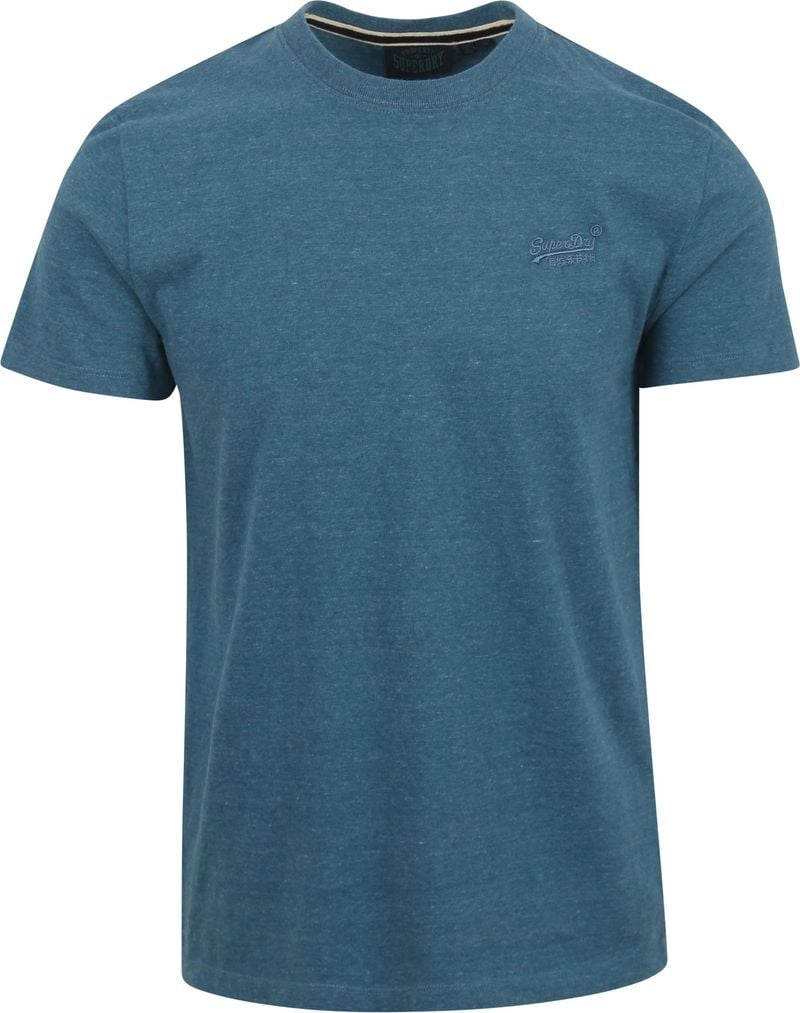 Superdry Classic T Shirt Melange Blau - Größe S von Superdry