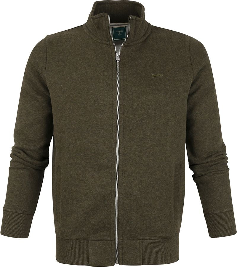 Superdry Classic Zip Sweater Melange Grün - Größe S von Superdry