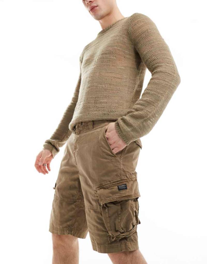 Superdry - Core - Cargo-Shorts in Hellbraun-Khaki-Grün von Superdry