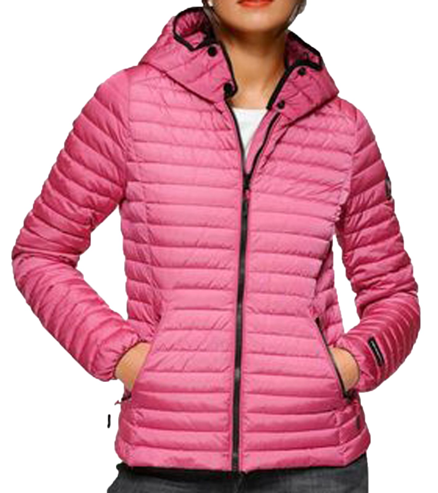 Superdry Core Down Damen Daunen-Jacke mit Kapuze 40161319 Pink von Superdry