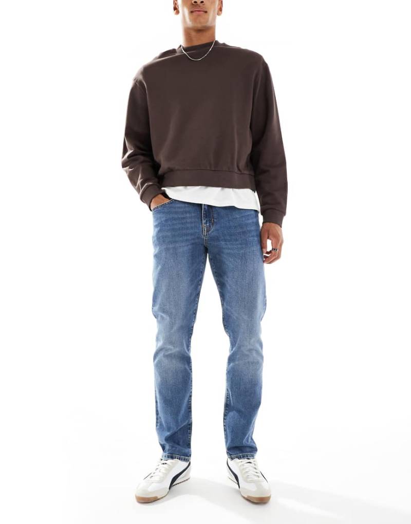 Superdry - Cotton Vintage - Slim Straight Jeans in Elkhorn Midblue-Blau von Superdry