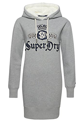 Superdry Damen „Pride in Craft“-Kapuzenkleid Grau Meliert 36 von Superdry