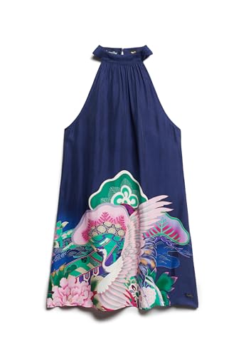 Superdry Damen Ärmelloses Minikleid mit Print Marineblau Funetotsuru 34 von Superdry