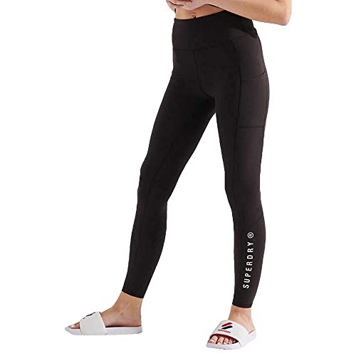 Superdry Damen Active Lifestyle Leggings mit langem Schnitt Schwarz 40 von Superdry