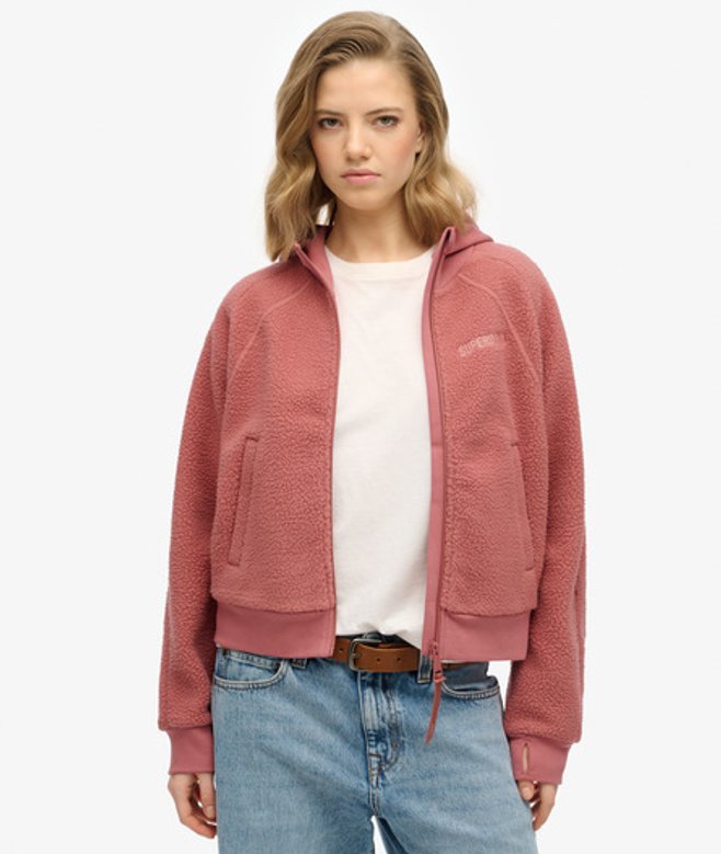 Superdry Damen Active Tech Fleece Kapuzenjacke mit Reißverschluss Pink - Größe: 36 Superdry Damen Active Tech Fleece Kapuzenjacke mit Reißverschluss Pink - Größe: 36 von Superdry