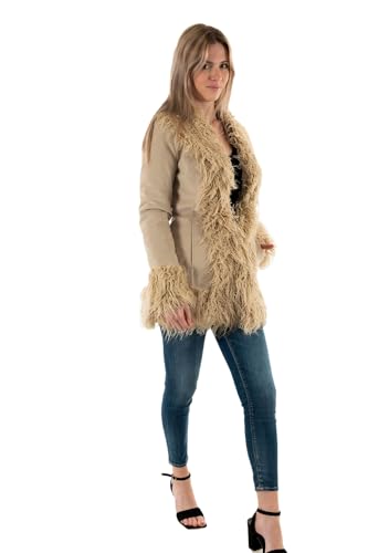 Superdry Damen Afghanisches Kunstleder Jacke, Stone Wash Taupe Brown, 40 von Superdry