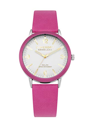 Superdry Damen Analog Quarz Uhr mit Leder Armband SYL259P von Superdry