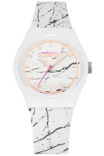 Superdry Damen Analog Quarz Uhr mit Silikon Armband SYL253WE von Superdry