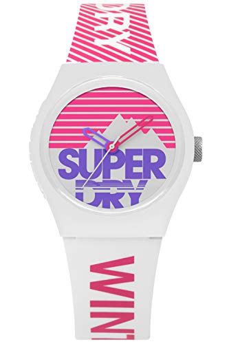 Superdry Damen Analog Quarz Uhr mit Silikon Armband SYL255WP von Superdry