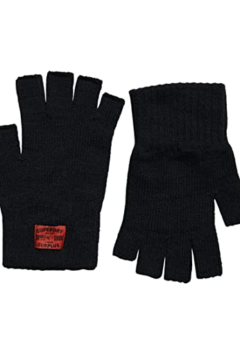 Superdry Damen Arbeitskleidung, gestrickte Handschuhe, schwarz, S-M von Superdry