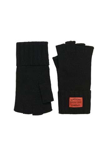 Superdry Damen Arbeitskleidung, gestrickte Handschuhe, schwarz, S-M von Superdry