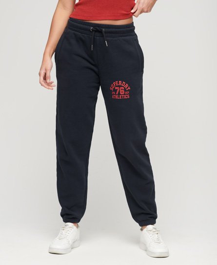 Superdry Damen Marineblau Athletic College Lockere Jogginghosen mit Logo-Druck, Größe: 38 von Superdry