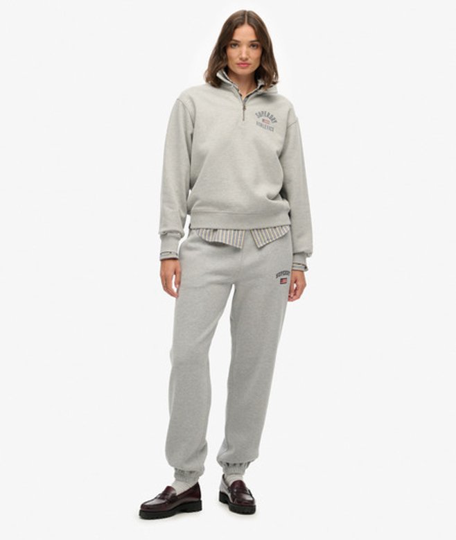 Superdry Damen Athletic Essential Boyfriend Jogginghose Grey - Größe: 42 von Superdry
