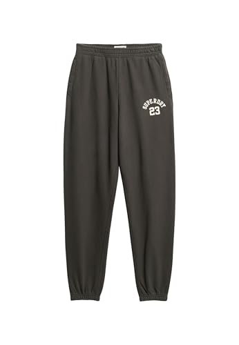 Superdry Damen Athletic Essentials Boyfriend-Jogginghosen Bison Schwarz 36 von Superdry