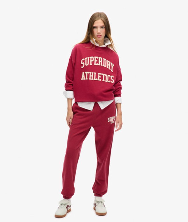 Superdry Damen Athletic Essentials Boyfriend-jogginghosen Rot - Größe: 40 von Superdry
