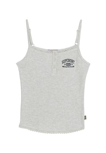 Superdry Damen Athletic Essentials Button Down Cami Top Gletschergrau Meliert 6-8 von Superdry