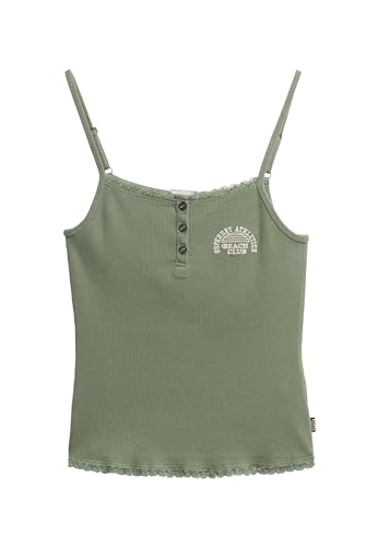 Superdry Damen Athletic Essentials Button Down Cami Top Lorbeer Kaki 14-16 von Superdry