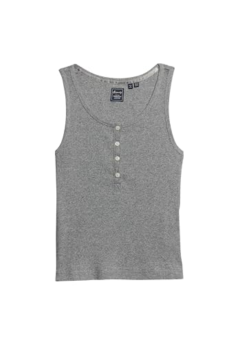 Superdry Damen Athletic Essentials Button-down-Tanktop Dunkelgrau Fleckig Meliert 14-16 Superdry Damen Athletic Essentials Button-down-Tanktop Dunkelgrau Fleckig Meliert 14-16 von Superdry