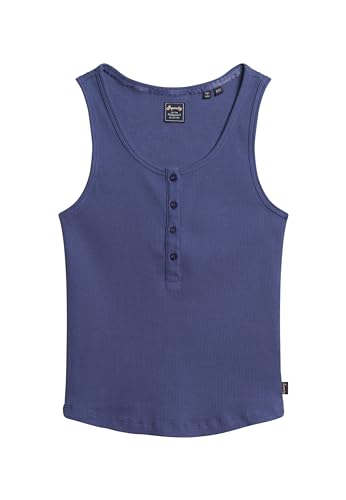Superdry Damen Athletic Essentials Button-down-Tanktop Mariner Marineblau 6-8 von Superdry