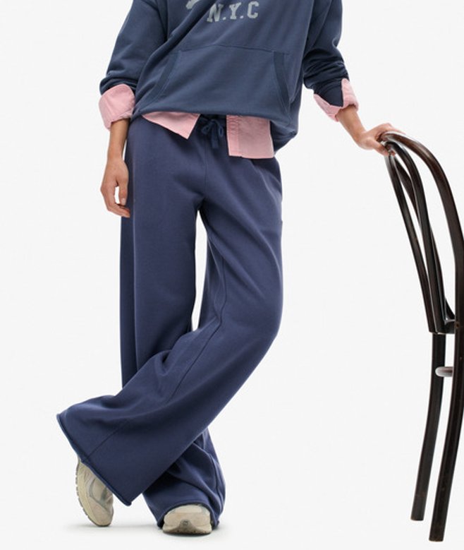 Superdry Damen Athletic Essentials Jogginghose mit Geradem Bein Navy - Größe: 38 von Superdry