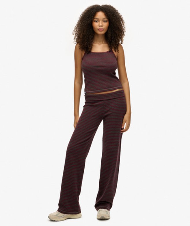 Superdry Damen Athletic Essentials Jogginghose mit Umschlagbund Red - Größe: 44 von Superdry