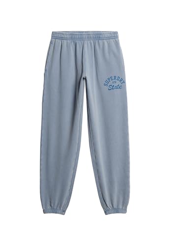 Superdry Damen Athletic Essentials Jogginghosen mit Vintage-Waschung und Grafik Gezeiten Blau 40 von Superdry