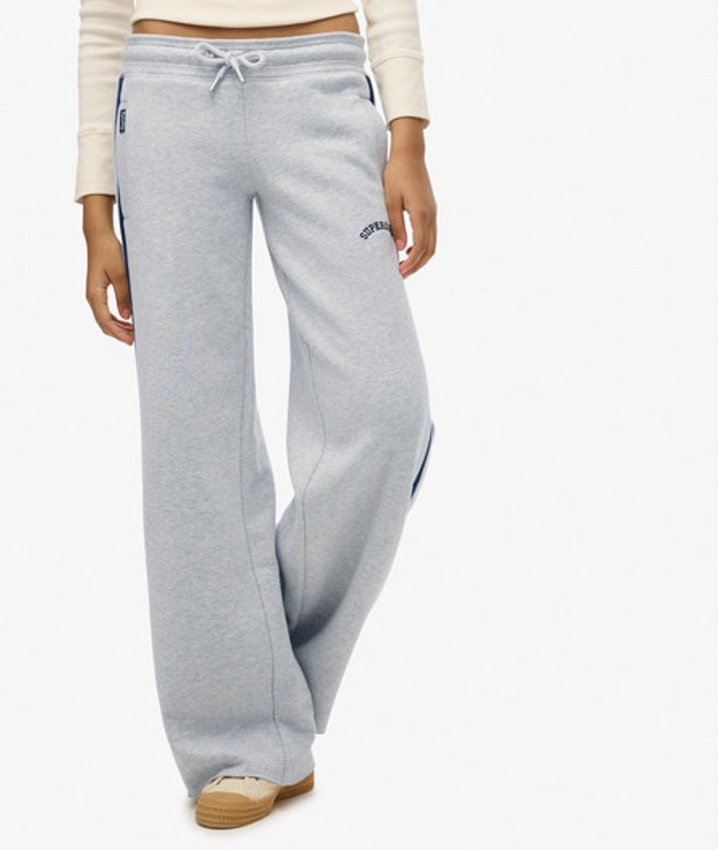 Superdry Damen Athletic Essentials Logo Jogginghose mit Geradem Schnitt Light Grey - Größe: 36 von Superdry