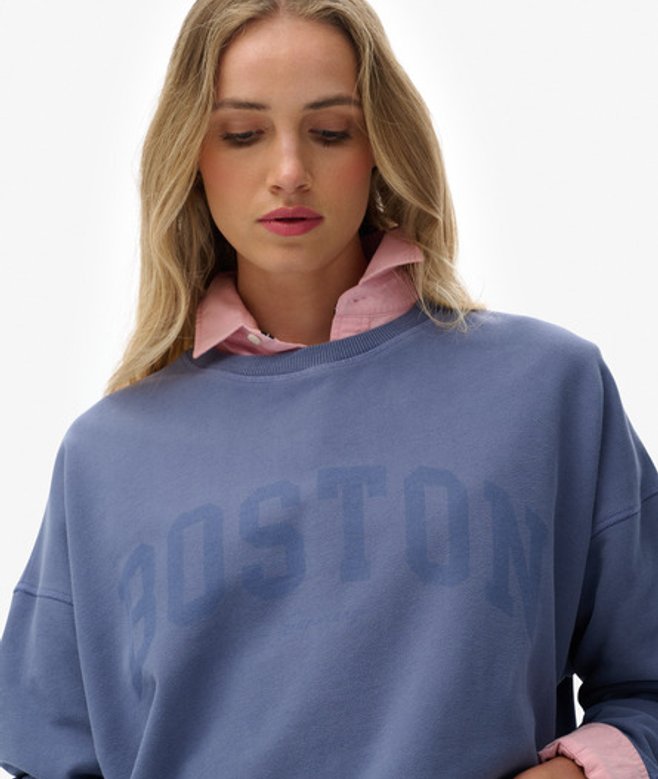 Superdry Damen Athletic Essentials Relaxed Crew Sweatshirt Navy - Größe: 38 von Superdry