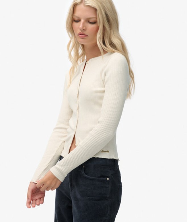 Superdry Damen Athletic Essentials Rippenstrick-cardigan White - Größe: 42 Superdry Damen Athletic Essentials Rippenstrick-cardigan White - Größe: 42 von Superdry