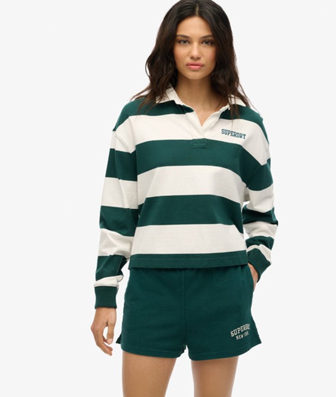 Superdry Damen Athletic Essentials Shorts mit Grafik Green - Größe: 34 von Superdry