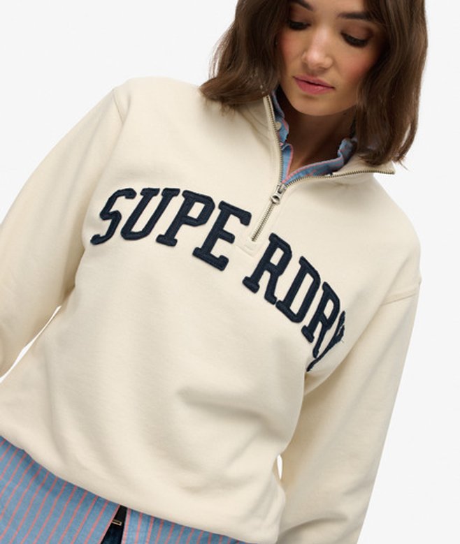 Superdry Damen Athletic Essentials Sweatshirt mit Applikation White - Größe: 40 von Superdry